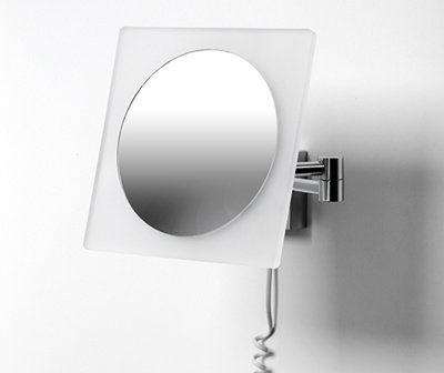 Зеркало косметическое WasserKRAFT K-1008 с подсветкой квадратное - фото
