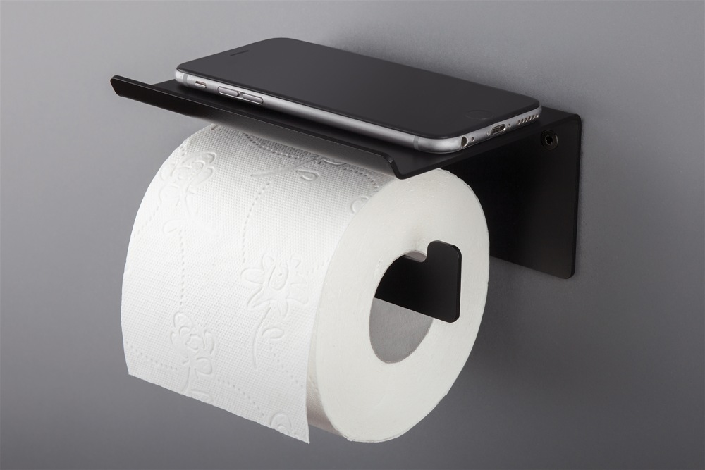 Держатель для туалетной бумаги с полочкой Deante Mokko Nero ADM N221 (черный) - фото2
