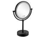 Зеркало косметическое WasserKRAFT K-1005 Black с подсветкой- фото