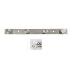 Крючок для полотенца на планке 4-й нержавейка цвет сатин BRIMIX (5324)																																			- фото3