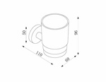 Стакан к стене стекло черный Rainbowl 2285-BP- фото3