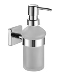 Дозатор жидкого мыла к стене стекло хром Rainbowl Cube (2788)- фото3