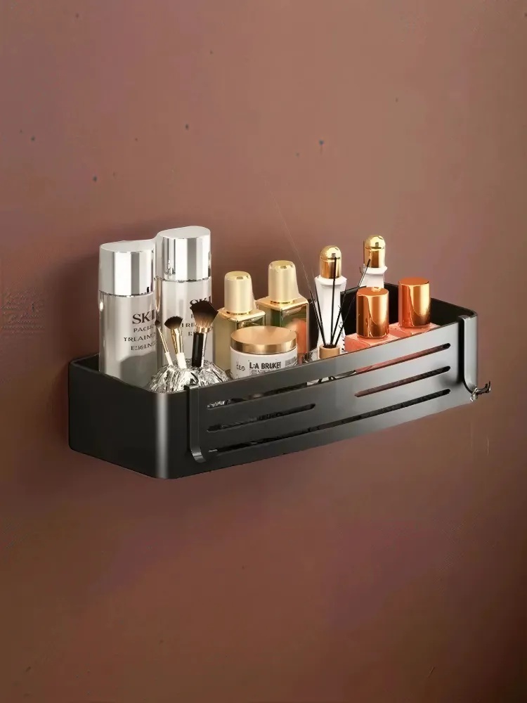 Полка прямая самоклеющаяся для ванной черная (5335-1BP) - фото3, картинка3 Полка прямая самоклеющаяся для ванной черная (5335-1BP) - фото3