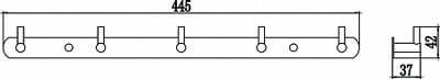 Savol Планка 5 крючков S-007215H черная - фото2