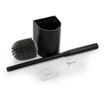 Ёрш настенный, с силиконовой щеткой универсальное крепление, цвет черный GFmark 80173- фото3