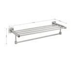 Полка для полотенец с опорой большая нержавейка GFmark 87142- фото2