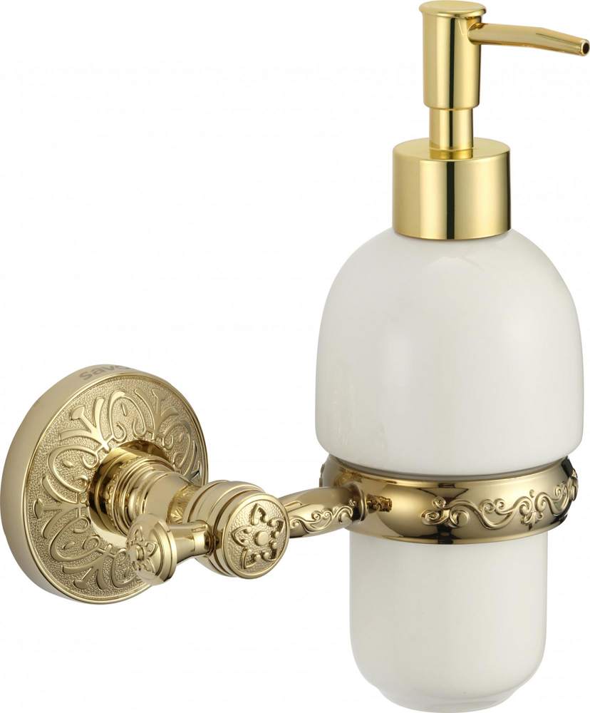 Дозатор для жидкого мыла с держателем золото Savol S-005831B - фото
