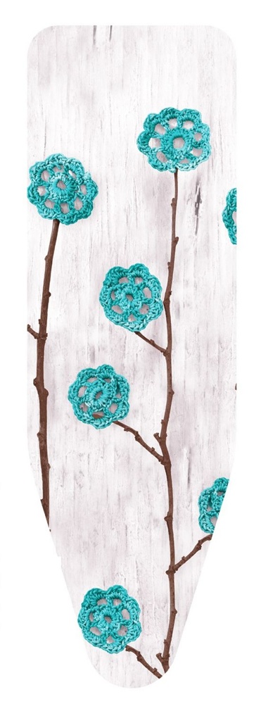 Чехол COLOMBO «Ажурные цветы» голубые  размер XL (140*55)