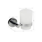 Стакан стеклянный с креплением к стене на круглом основании, цвет ХРОМ GFmark 79005- фото2