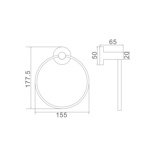 Держатель для полотенца кольцо графит Ledeme L71704U - фото2