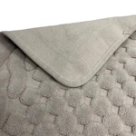 Набор ковриков для ванной Primanova хлопок Шашки 100х60, 50х60 / GM_1_B28 (серый)- фото2