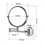 Зеркало косметическое LEDEME L6106 d15 см  к стене- фото5