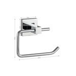 Держатель туалетной бумаги без экрана на квадратном основании хром GFmark, 84002										- фото2