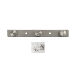 Крючок на планке 3 шт - столбики, нержавеющая сталь, цвет САТИН BRIMIX (5323)																																			- фото3