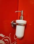 Дозатор к стене SERENA хром керамика- фото2