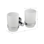 Стакан стеклянный двойной с креплением к стене на круглом основании, цвет ХРОМ GFmark 79160- фото3