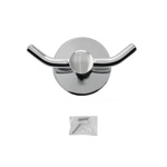 Крючок двойной GFmark на круглом основании, цвет ХРОМ 79114- фото3