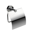 Держатель туалетной бумаги с экраном на круглом основании, цвет ХРОМ GFmark 79003- фото