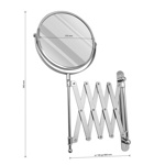 Зеркало косметическое настенное хромированное гармошка САНАКС 75269- фото3