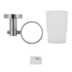 Стакан стеклянный с креплением к стене на круглом основании, цвет ХРОМ GFmark 79005- фото3