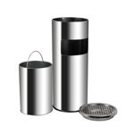 Урна с пепельницей ПРЕМИУМ 26 литров из нержавеющей стали САНАКС, 4018- фото3