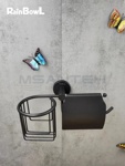 Держатель туалетной бумаги и освежителя черный матовый Rainbowl 2230-1BP- фото3
