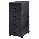 Комод ПЛЕТЕННЫЙ  4-х секционный антрацит- фото2