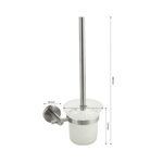 Ёрш для унитаза GFmark стеклянный  к стене, из нержавеющей стали мат, 80162									- фото2