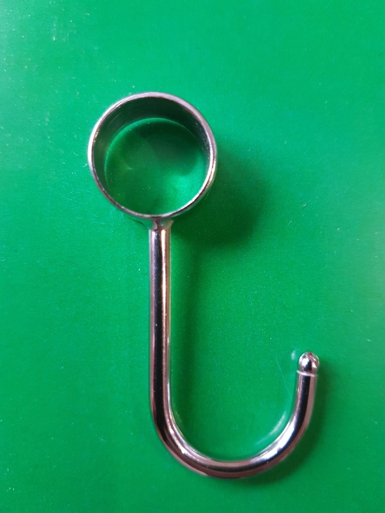 Крючок на релинг хромированный латунный d 15 мм