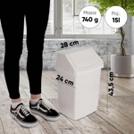 Контейнер для мусора с крышкой Curver Click It 15л, белый - фото3