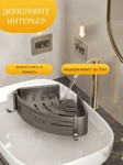 Полка угловая самоклеющаяся для ванной серая (5338-1GR)- фото3