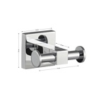 Крючок двойной GFmark на квадратном основании, цвет ХРОМ 84115- фото2