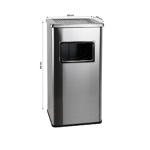 Урна с пепельницей квадратная 40 л из нержавеющей стали САНАКС, 2016																						- фото3