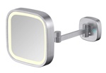 Зеркало косметическое настенное с подсветкой JAVA S-M332L сатин- фото