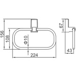 Держатель для полотенца овальный графит Ledeme L30304U- фото3