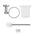 Ёрш для унитаза GFmark стеклянный к стене на круглом основании, цвет ХРОМ 79162									- фото3