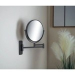 Зеркало косметическое увеличение 5-кратное к стене черное (9341MB)- фото2
