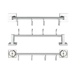 Вешалка с четырьмя крючками GFmark на квадратном основании, цвет ХРОМ 84205- фото3