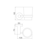 Стакан одинарный стекло ГРАФИТ Ledeme L71706U - фото2