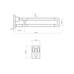 Поручень к унитазу откидной из нержавеющей стали Brimix 947 - фото2