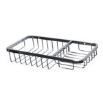 Мыльница решетка двухсекционная нержавейка хромированная Санакс 25 см 1221- фото