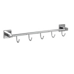 Вешалка с пятью крючками GFmark на квадратном основании, цвет ХРОМ 84206- фото